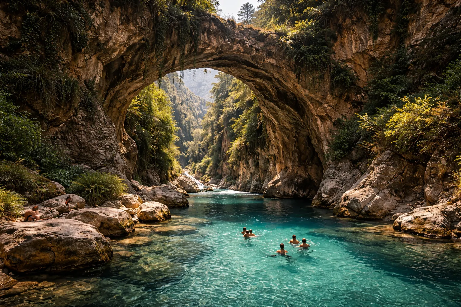 Swimming at God's Bridge Travel Guide